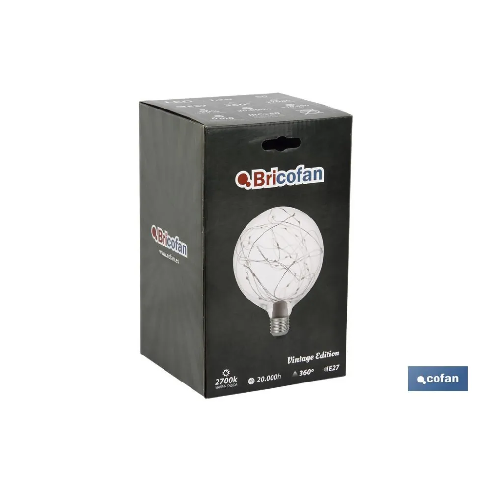 Comprar BOMBILLA LED GLOBO ESTRELLAS E27 1, Cofan | almacendeferreteriacor.es