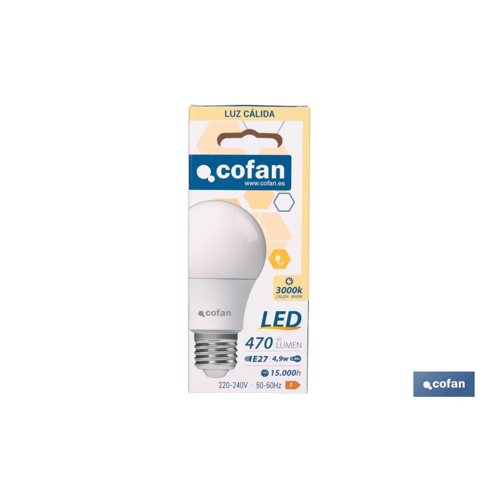 Comprar BOMBILLA LED CLASSIC E27 4.9 W 470  Cofan | almacendeferreteriacor.es