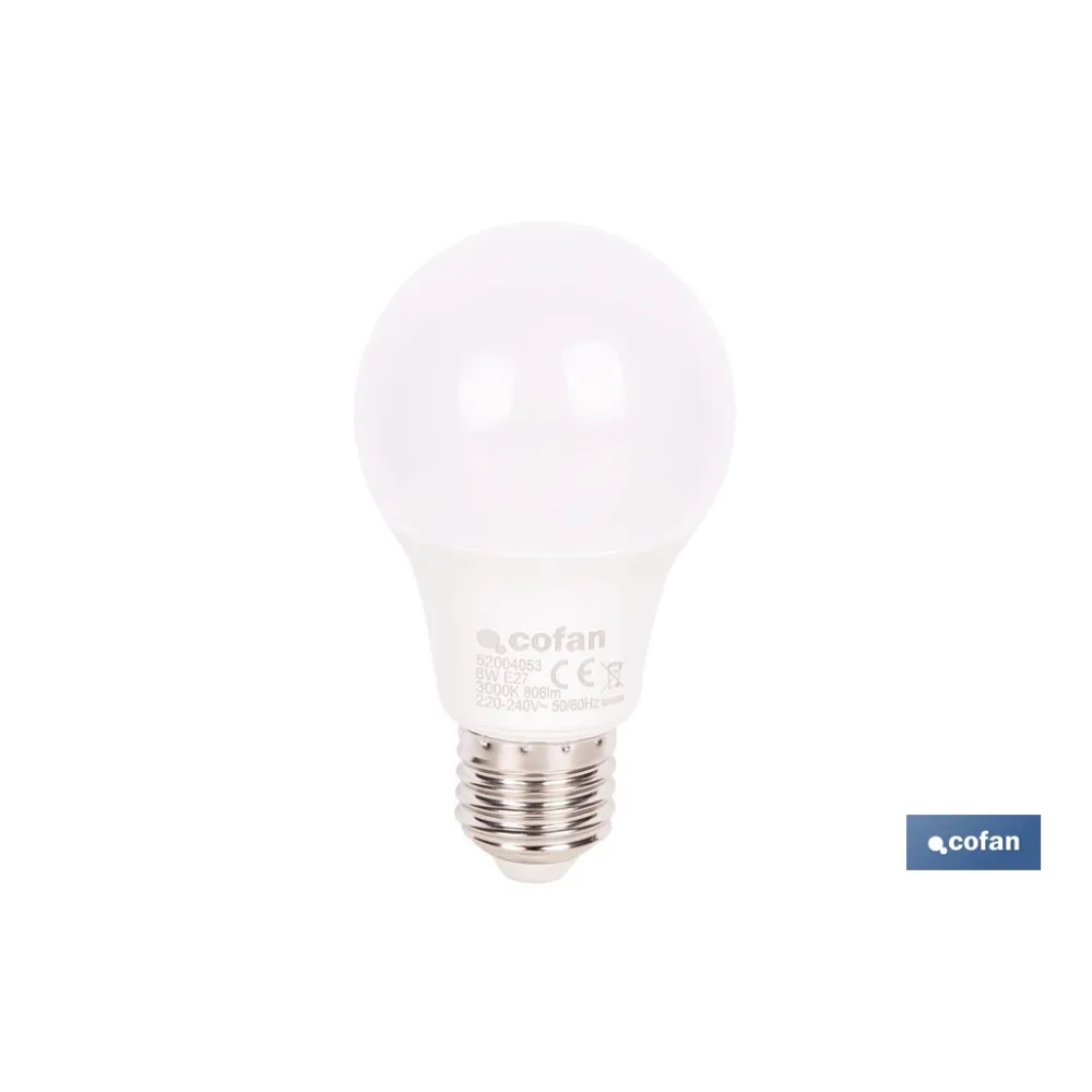 Comprar BOMBILLA LED CLASSIC E27 8 W 806 LM Cofan | almacendeferreteriacor.es