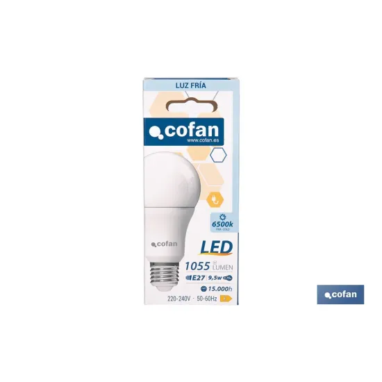 Comprar BOMBILLA LED CLASSIC E27 9.5 W 1055 Cofan | almacendeferreteriacor.es