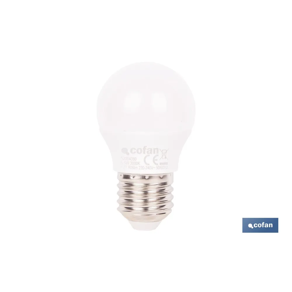 Comprar BOMBILLA LED ESFÉRICA E27 6.5 W 806 Cofan | almacendeferreteriacor.es