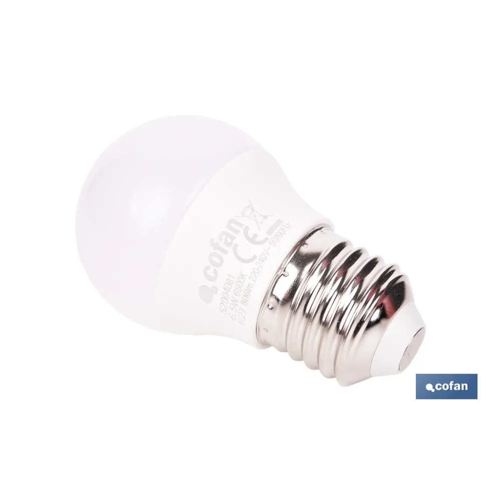 Comprar BOMBILLA LED ESFÉRICA E27 6.5 W 806 Cofan | almacendeferreteriacor.es