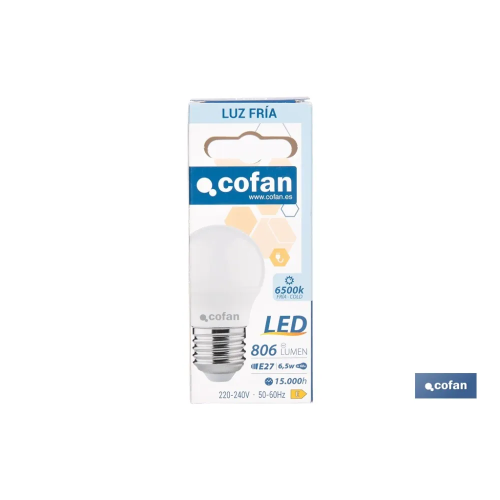 Comprar BOMBILLA LED ESFÉRICA E27 6.5 W 806 Cofan | almacendeferreteriacor.es