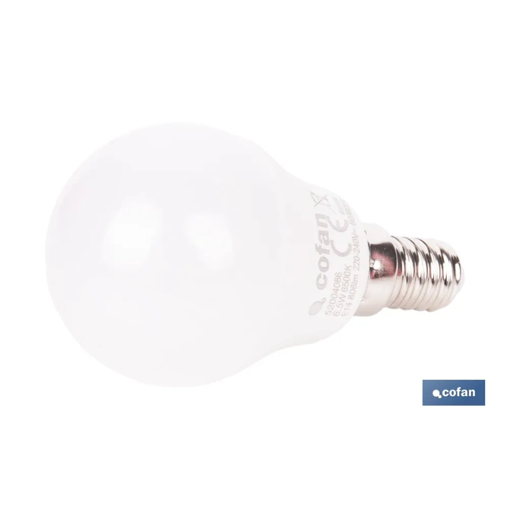Comprar BOMBILLA LED ESFÉRICA E14 6.5 W 806 Cofan | almacendeferreteriacor.es