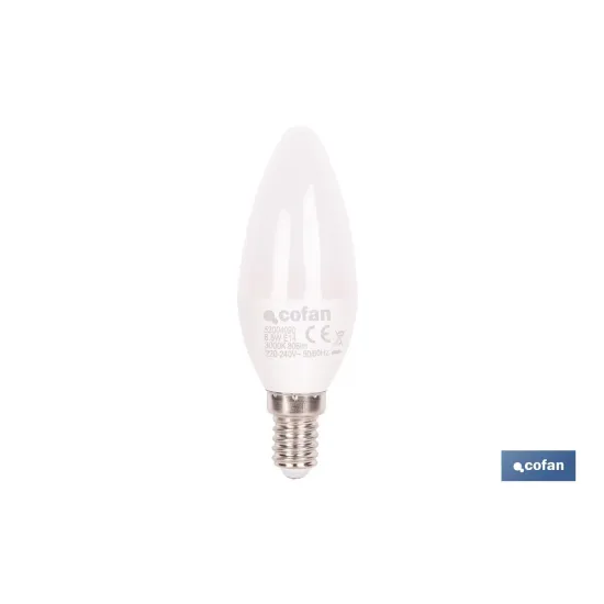 Comprar BOMBILLA LED VELA 6.5 W E14  806 LM Cofan | almacendeferreteriacor.es