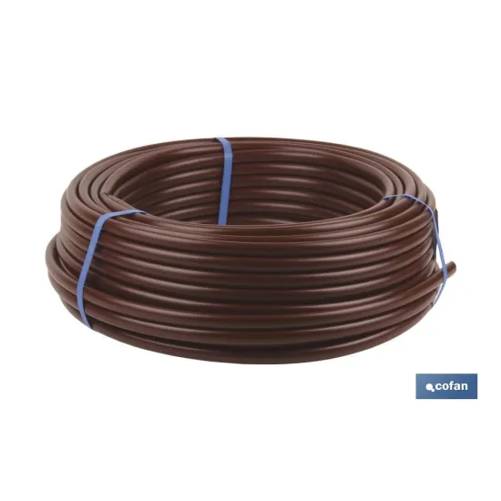 Comprar TUBO 100M RIEGO GOTEO MARRON (Sin g Cofan | almacendeferreteriacor.es