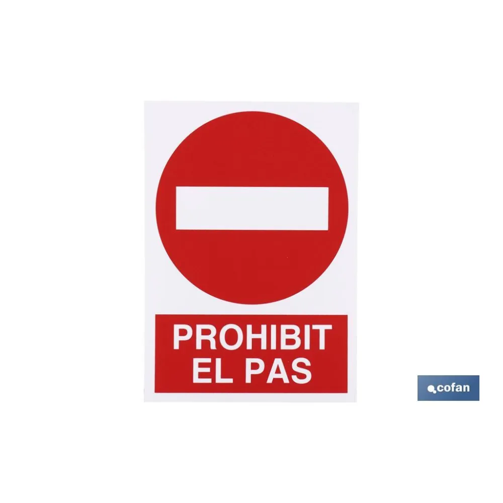 Comprar SEÑAL POLIESTIRENO 297X210 MM (PACK Cofan | almacendeferreteriacor.es