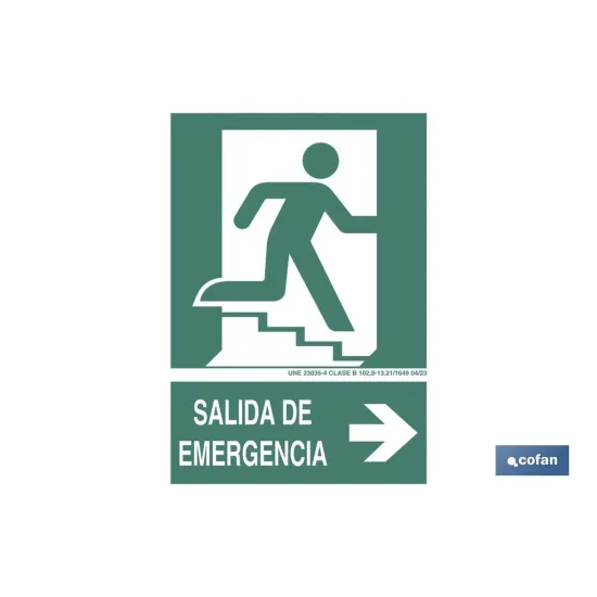 Comprar SEÑAL LUMINISCENTE 420X297MM. (PACK Cofan | almacendeferreteriacor.es