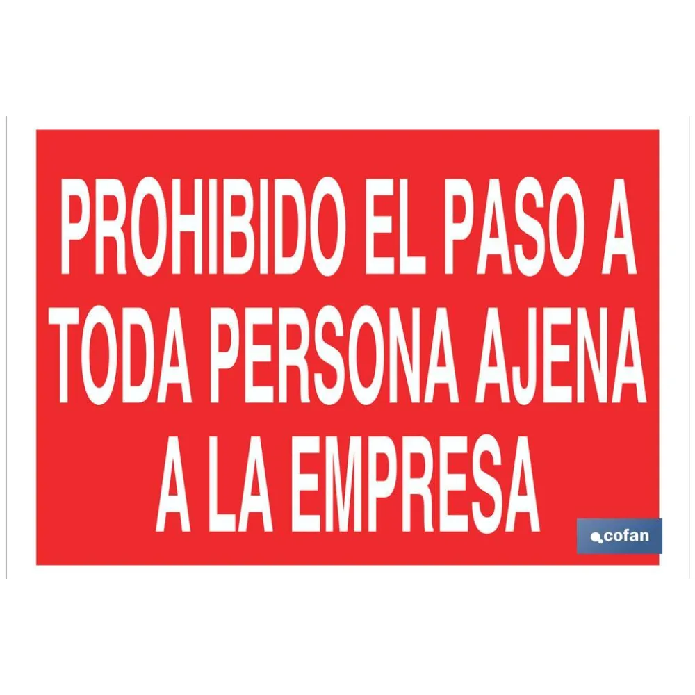 Comprar SEÑAL POLIESTIRENO 420X297MM (PACK: Cofan | almacendeferreteriacor.es