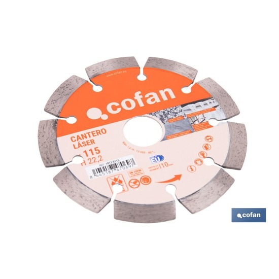 DISCO DIAMANTE MODELO CANTERO 115MM.