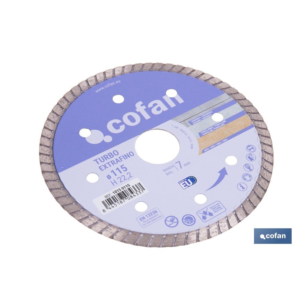 DISCO DIAMANTE TURBO EXTRAFINO 115mm.