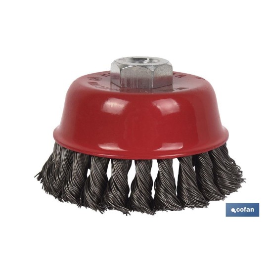 CEPILLO COPA TRENZADO M14 Ø75 ACERO 0.5mm