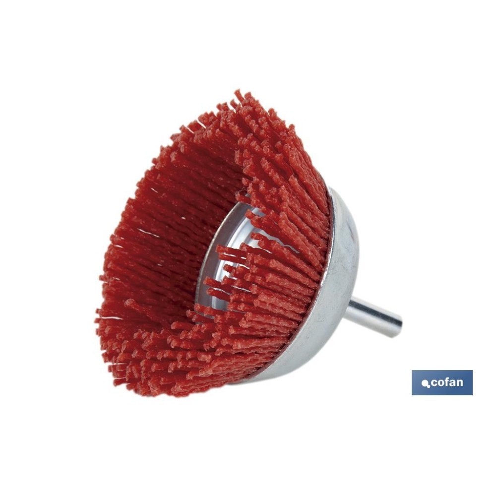 CEPILLO COPA DE NYLON 6 MM X Ø50