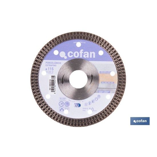 DISCO DIAMANTE PORCELANICO EXTRAFINO H-10mm, 115mm