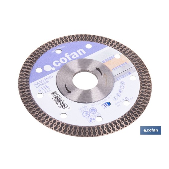 DISCO DIAMANTE PORCELANICO EXTRAFINO H-10mm, 115mm