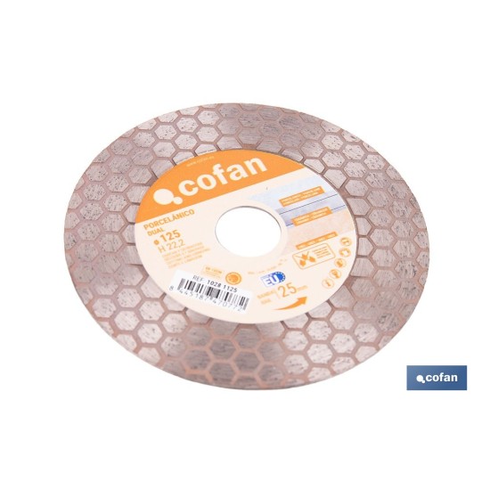DISCO PORCELANICO DUAL CORTAR Y DESBASTAR 125MM H22,3
