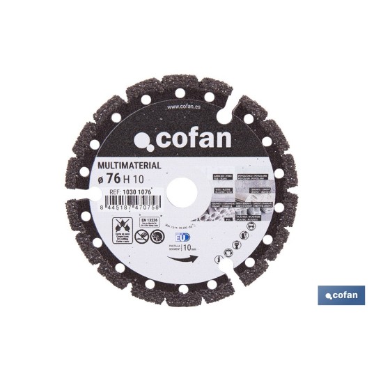 DISCO DIAM. MULTIMATERIAL 76MM H10
