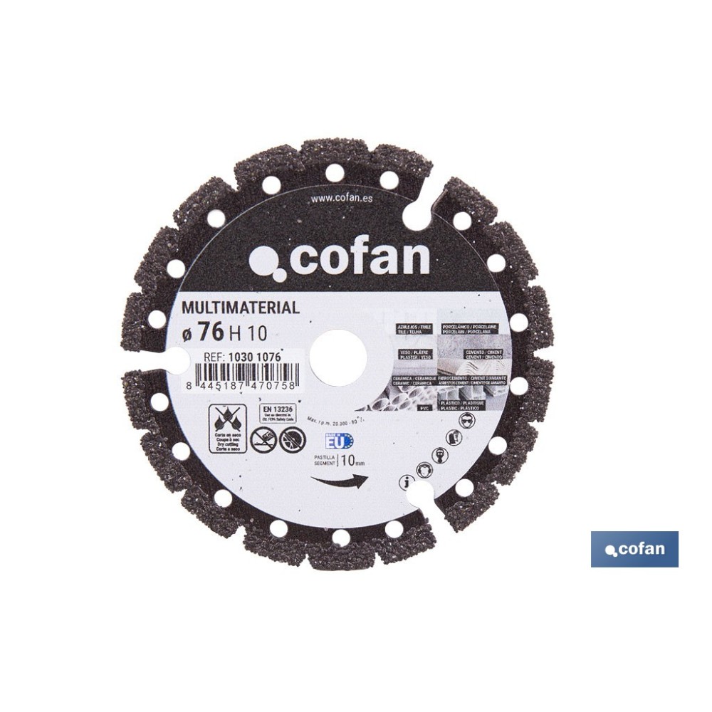 DISCO DIAM. MULTIMATERIAL 76MM H10