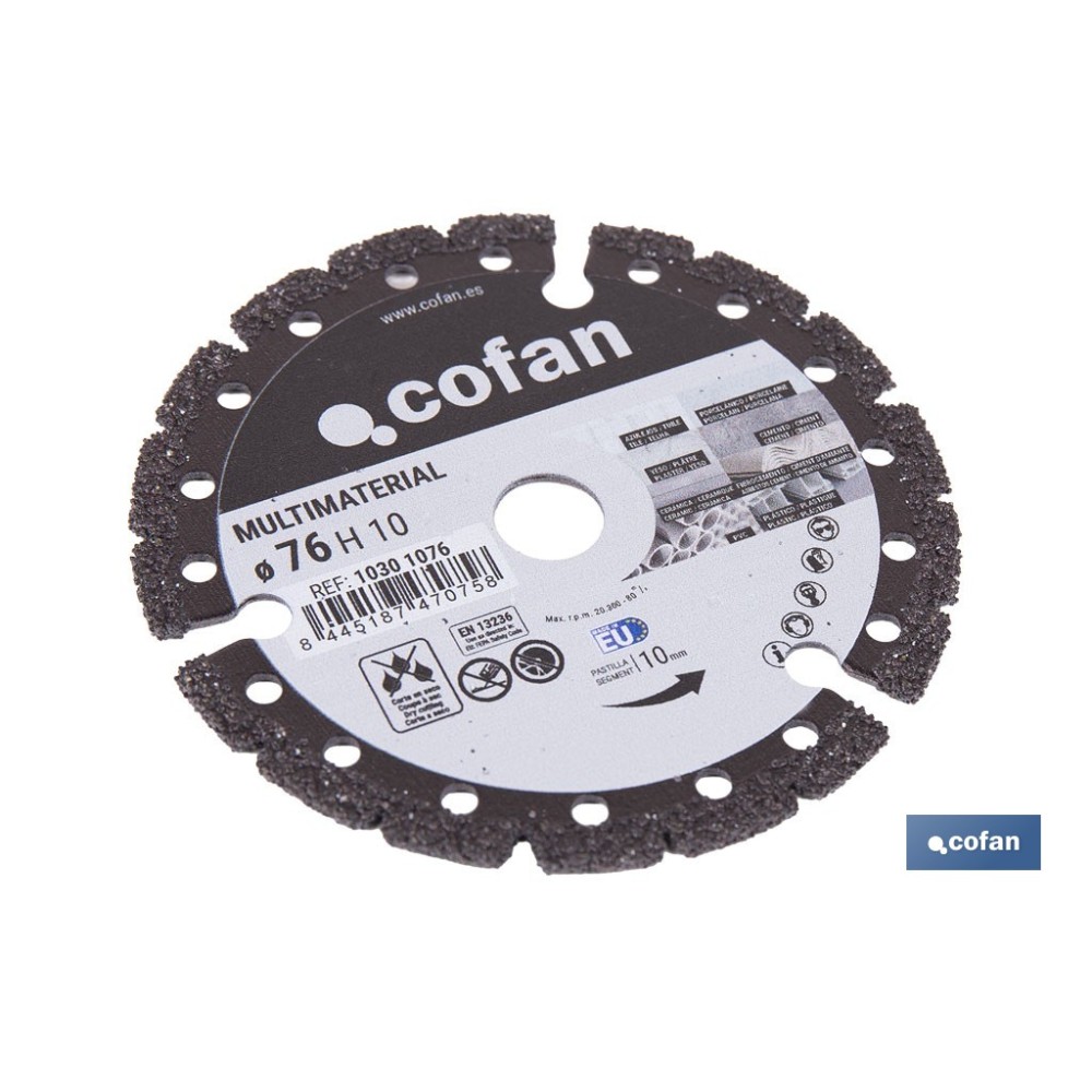 DISCO DIAM. MULTIMATERIAL 76MM H10
