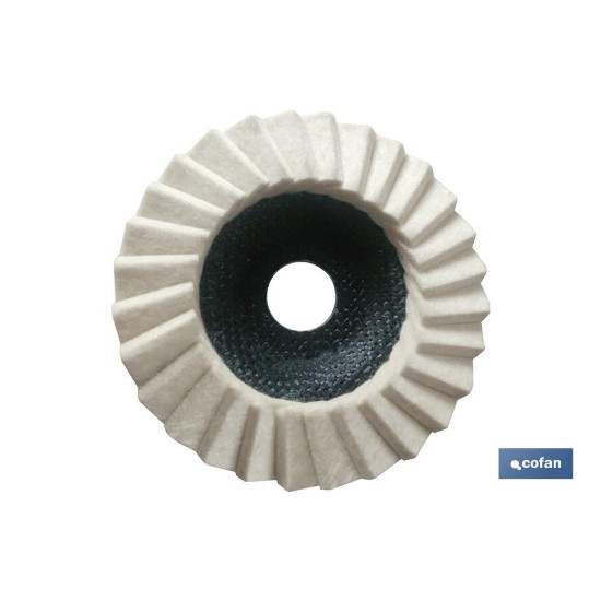 DISCO LAMINAS FIELTRO P/ PULIR ø115 G-D5/H25