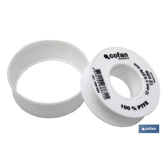 ROLLO 12 MTS CINTA PTFE DE 12mm X 0,076mm