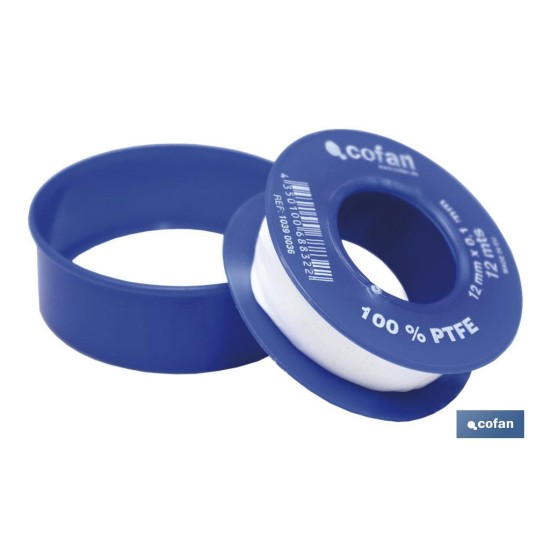 ROLLO 12 MTS CINTA PTFE DE 12mm X 0,10mm
