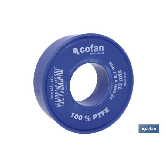 ROLLO 12 MTS CINTA PTFE DE 12mm X 0,10mm