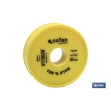 ROLLO 50 MTS CINTA PTFE DE 19mm X 0,10mm