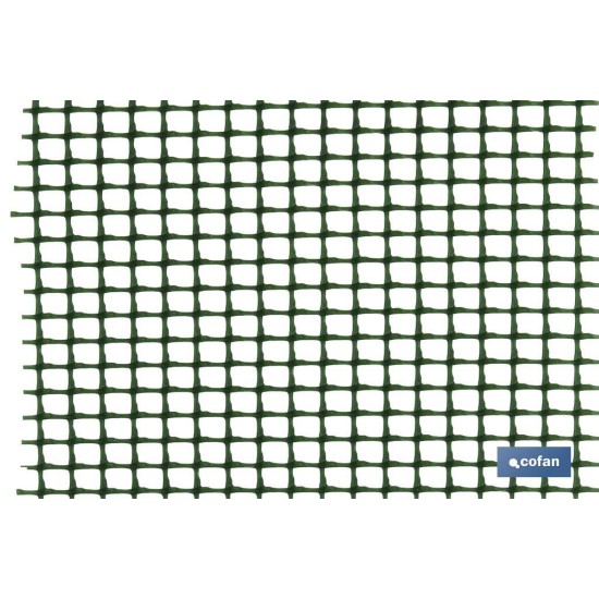 MALLA PLAST. CUADRADA JARDIN 5mm VERDE 1x25m
