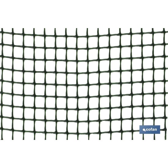 MALLA PLAST. CUADRADA JARDIN 10mm VERDE 1x25m