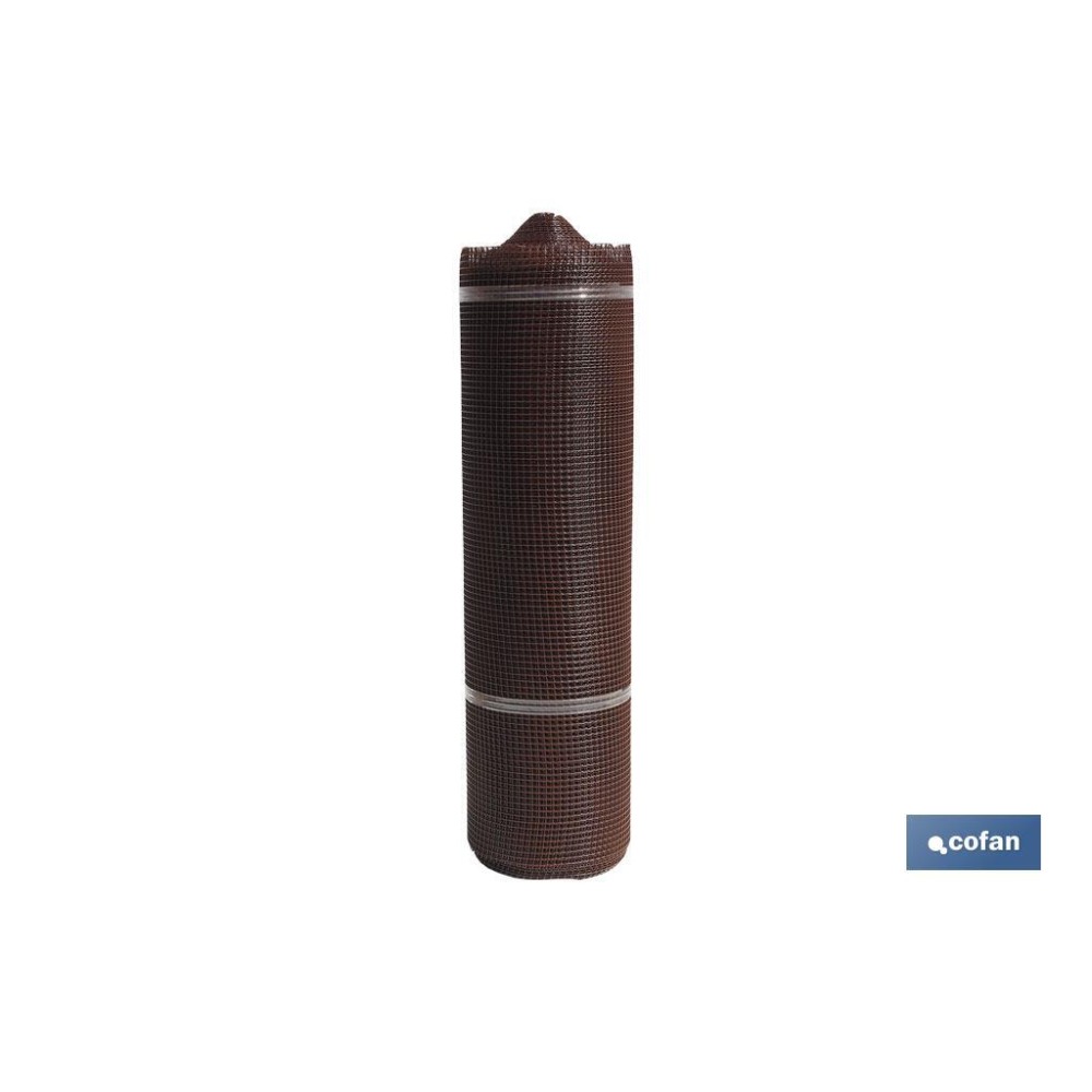 MALLA PLAST. CUADRADA JARDIN 10mm MARRON 1x25m