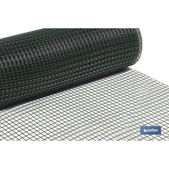 MALLA PLAST. CUADRADA JARDIN 20mm VERDE 1x25m
