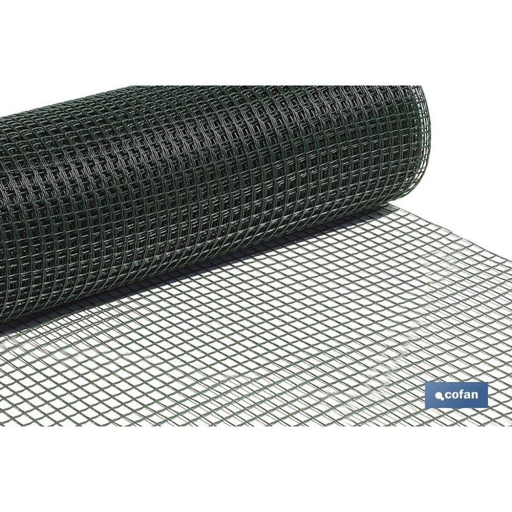 MALLA PLAST. CUADRADA JARDIN 20mm VERDE 1x25m