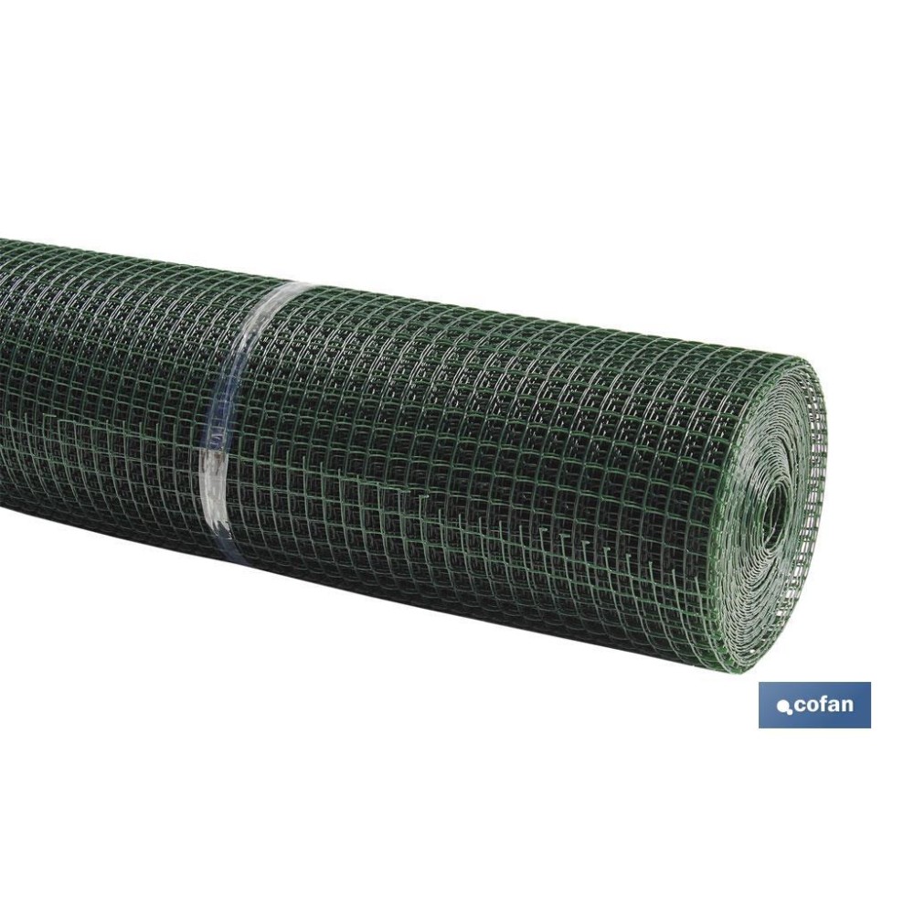 MALLA PLAST. CUADRADA JARDIN 20mm VERDE 1x25m
