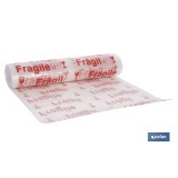 ROLLO DE PLÁSTICO DE BURBUJA FRÁGIL 40 G/M2, 0,6 X 5 M