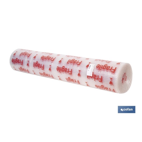 ROLLO DE PLÁSTICO DE BURBUJA FRÁGIL 40 G/M2, 1,2 X 10 M