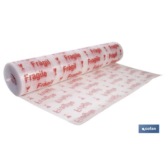 ROLLO DE PLÁSTICO DE BURBUJA FRÁGIL 40 G/M2, 1,2 X 10 M