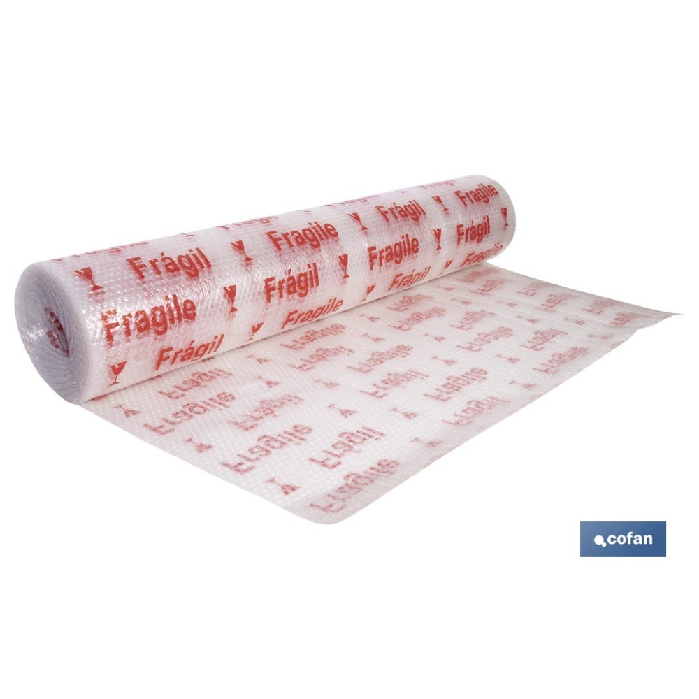 ROLLO DE PLÁSTICO DE BURBUJA FRÁGIL 40 G/M2, 1,2 X 10 M