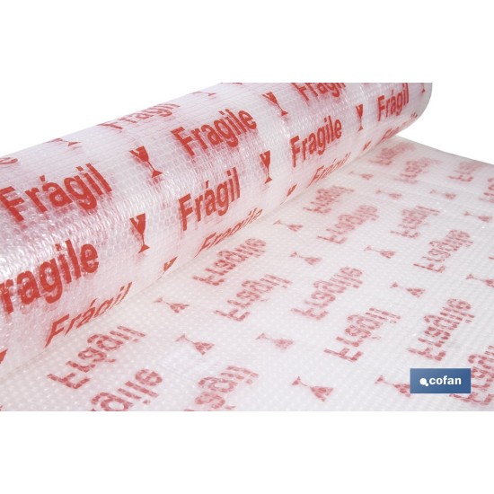 ROLLO DE PLÁSTICO DE BURBUJA FRÁGIL 40 G/M2, 1,2 X 10 M