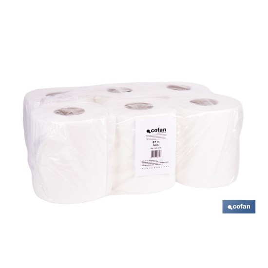 PAPEL SECAMANOS VIRGEN EXTRALAMINADO DE 2 CAPAS 90 M (6 ROLLOS)