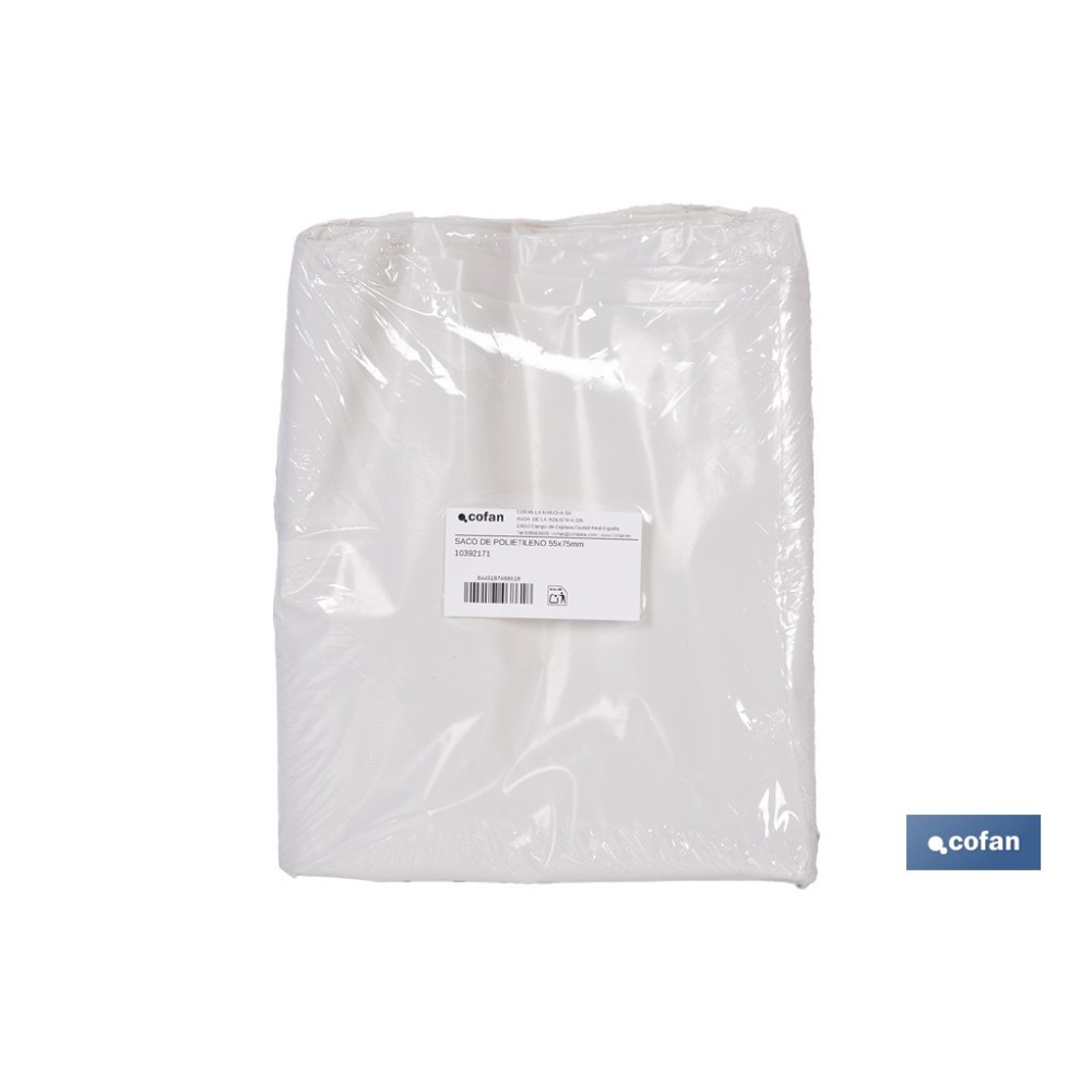 PACK 10 SACOS DE POLIETILENO 550 X 750 MM