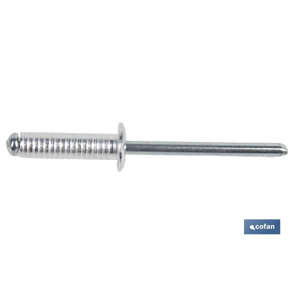 Comprar REMACHE ALUMINIO RANURADO 4 X 8 MM  Cofan | almacendeferreteriacor.es