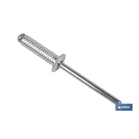 Comprar REMACHE ALUMINIO RANURADO 4 X 8 MM  Cofan | almacendeferreteriacor.es