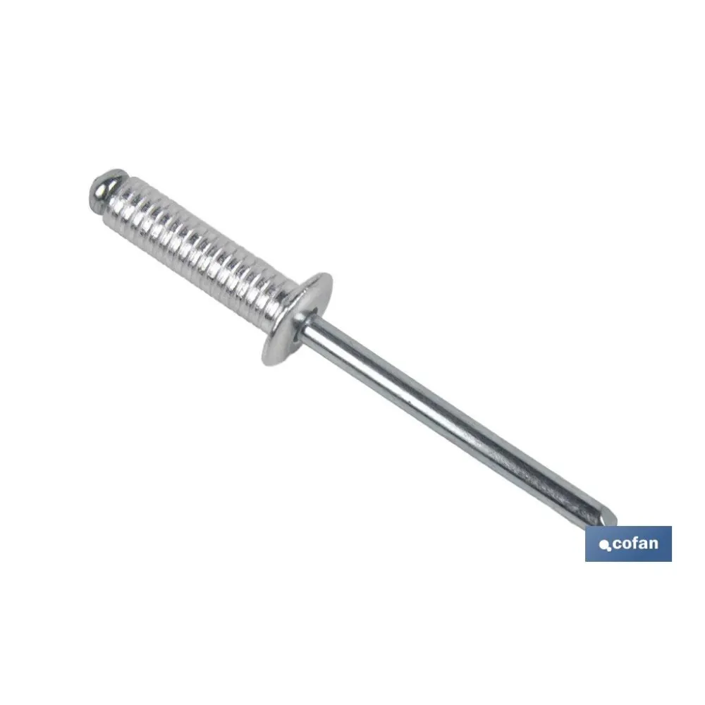 Comprar REMACHE ALUMINIO RANURADO 4 X 8 MM  Cofan | almacendeferreteriacor.es