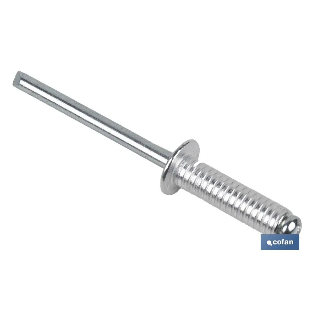 Comprar REMACHE ALUMINIO RANURADO 4 X 16 MM Cofan | almacendeferreteriacor.es
