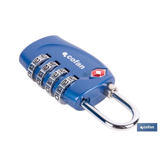 CANDADO COMBINACIÓN EQUIPAJE TSA 4 DÍGITOS 30 MM
