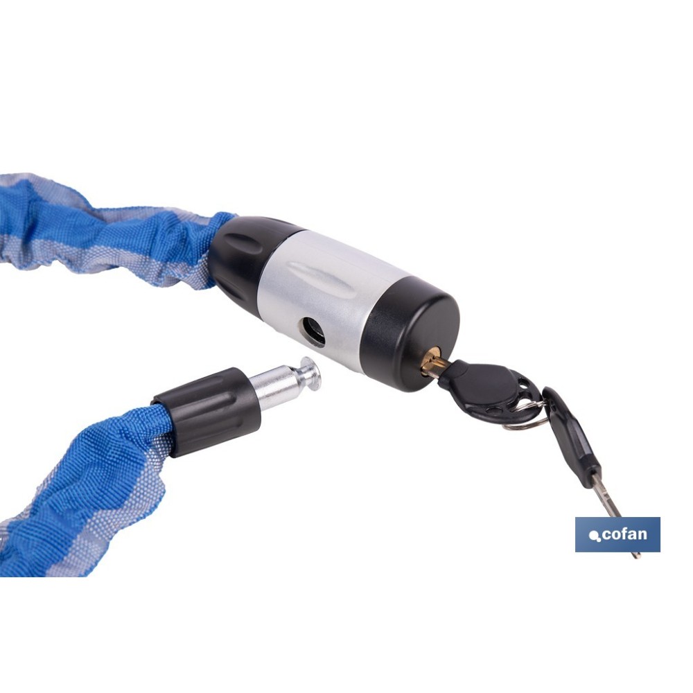 CANDADO DE CADENA ACERO CEMENTADO Ø6 MM CON FUNDA DE NYLON 900 MM