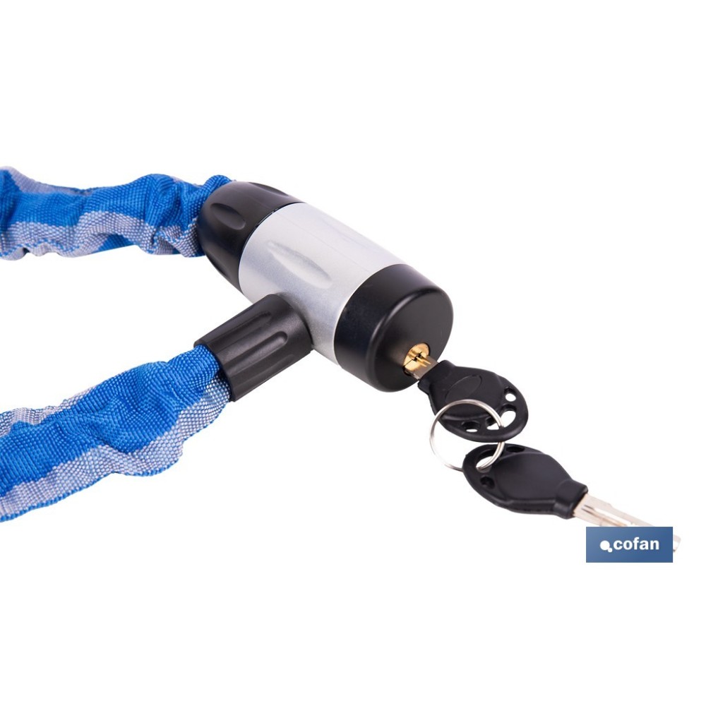 CANDADO DE CADENA ACERO CEMENTADO Ø6 MM CON FUNDA DE NYLON 900 MM