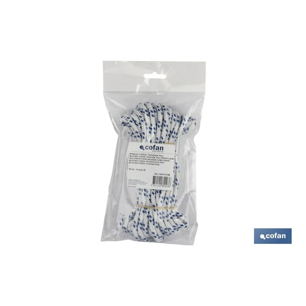 Comprar MADEJA CUERDA TRENZADA POLI 6MM 10M Cofan | almacendeferreteriacor.es