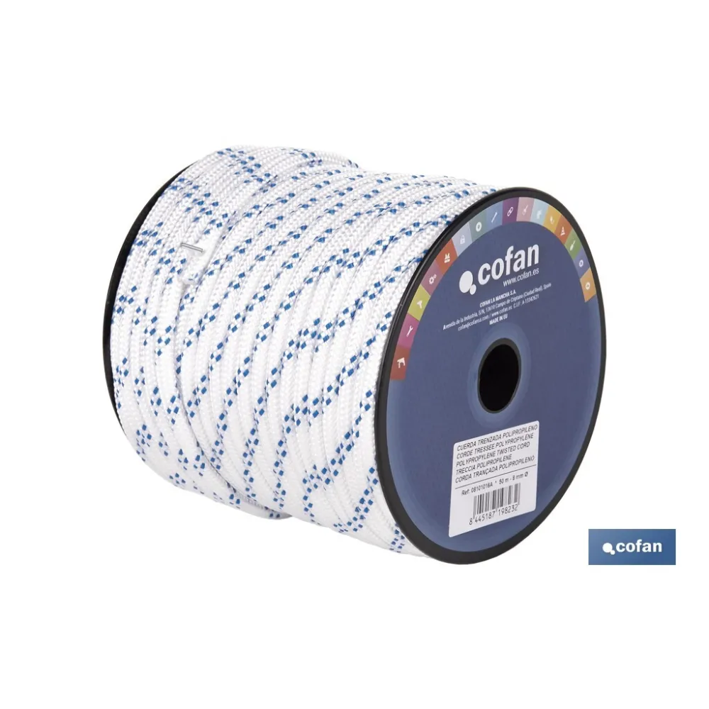 Comprar CUERDA TRENZADA POLI 8MM 50 MTS (PA Cofan | almacendeferreteriacor.es